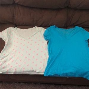 Two V neck shirts.